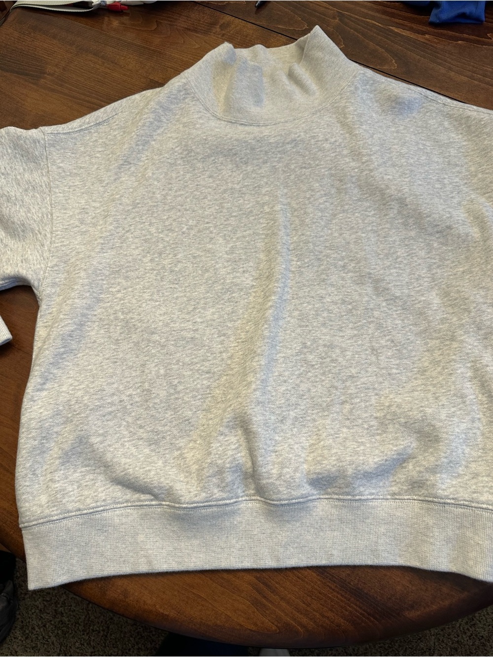 Abercrombie & Fitch Light Gray Funnel Neck Sweatshirt - Picture 6 of 7